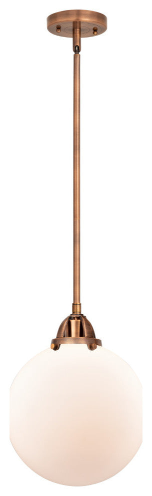 Beacon Mini Pendant, Antique Copper, Matte White, Matte White
