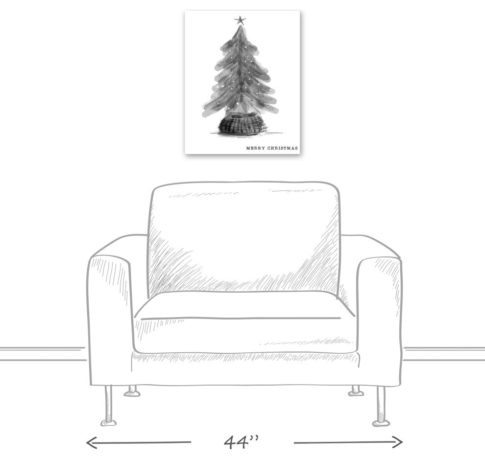 Neutral Christmas Tree 16x20 Canvas Wall Art