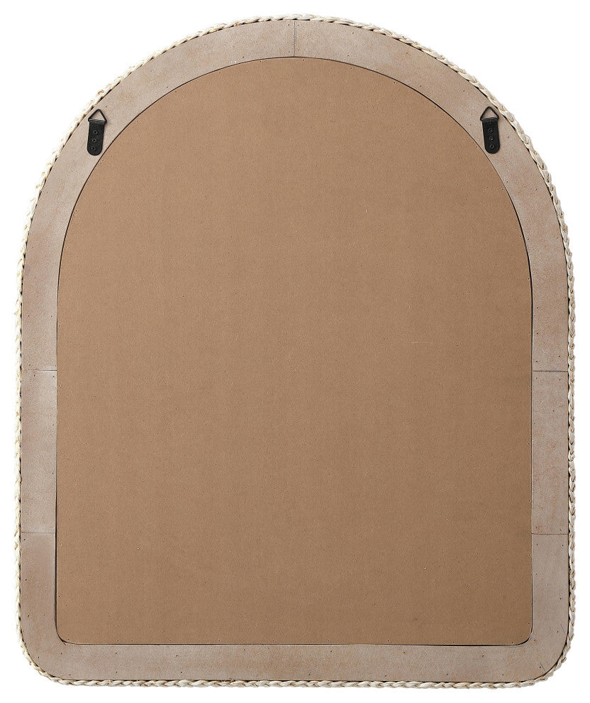 Home Living Arch Cornhusk Mirror 30x36, Linen White