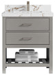 Parker 30 Single Sink Bath Vanity in Elephant Skin Gray  2" Viola Brown