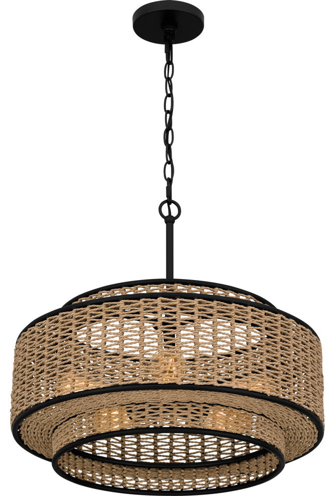 Quoizel QP6161 Teton 5 Light 20"W Pendant - Matte Black