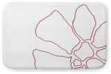 24" x 17" Petal Lines Bathmat, Coral/White