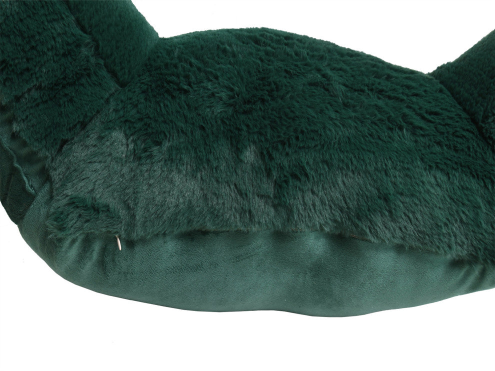 Faux Fur Bedrest Shell, Dark Green, 28"x30" X17"