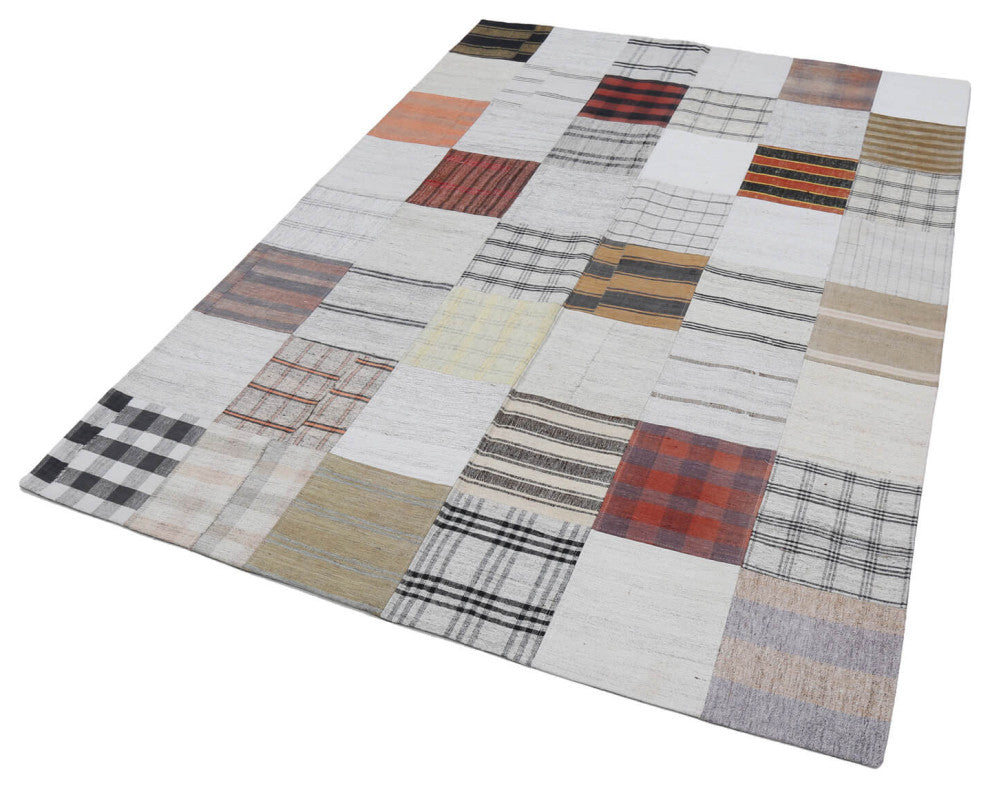 Rug N Carpet - Handmade Anatolian 5' 9'' x 7' 11'' Vintage Patchwork Kilim Rug