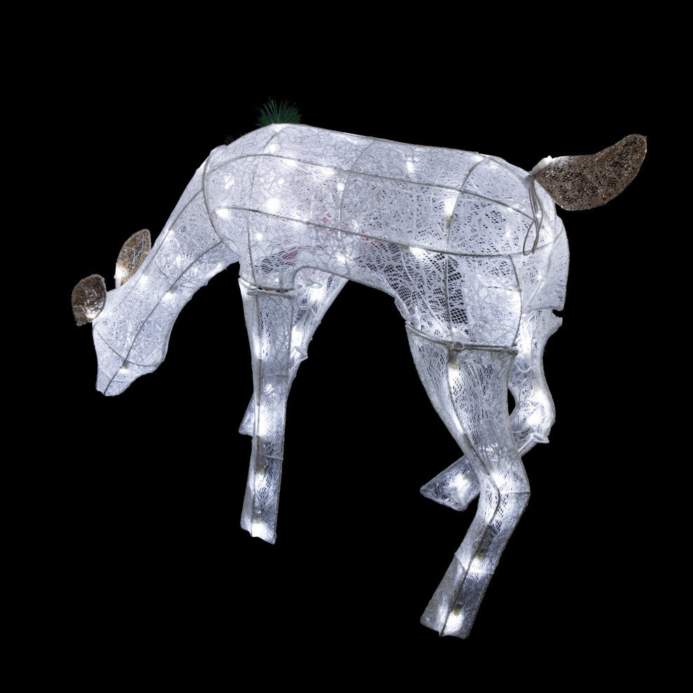 White Grazing Light Up Mesh Deer DÃ©cor