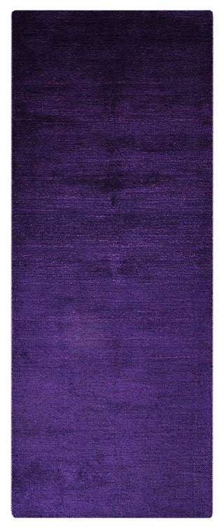 Hand Knotted Loom Silk Area Rug Solid Purple