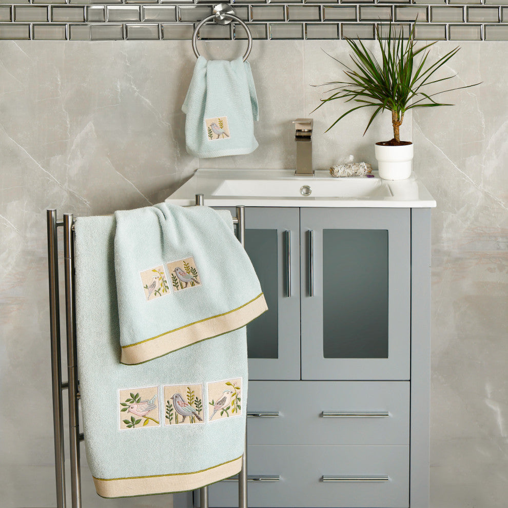 Linum Home Textiles 100% Turkish Cotton BELINDA 2PC Emb Fingertip Towel Set