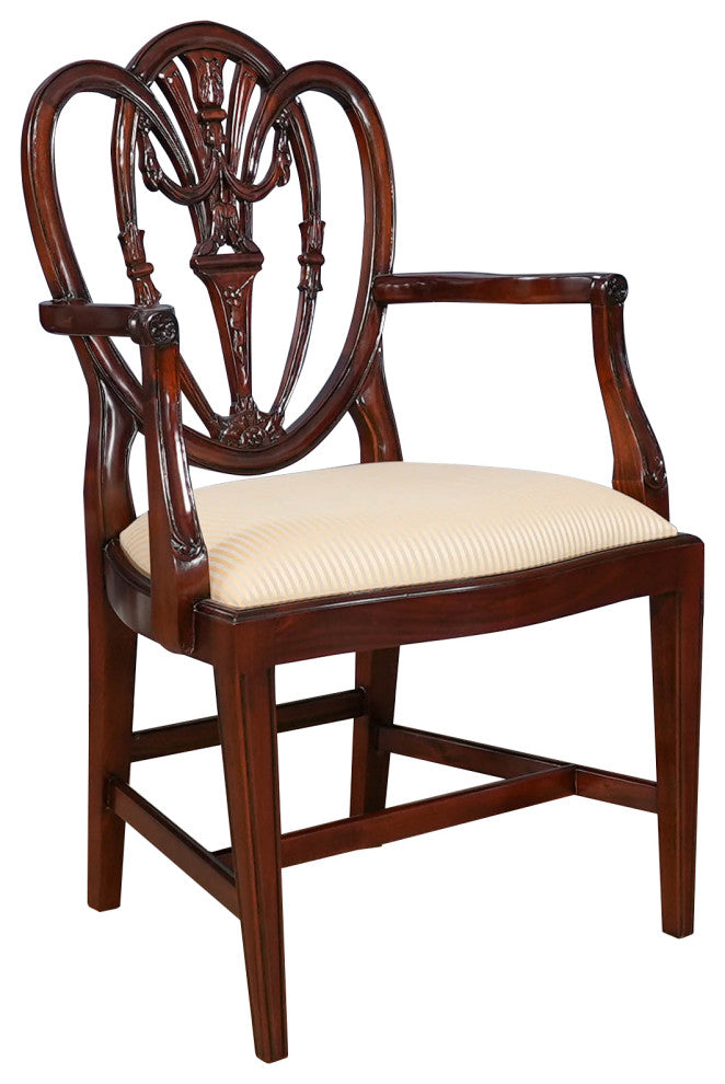 Carved Shield Back Arm Chair