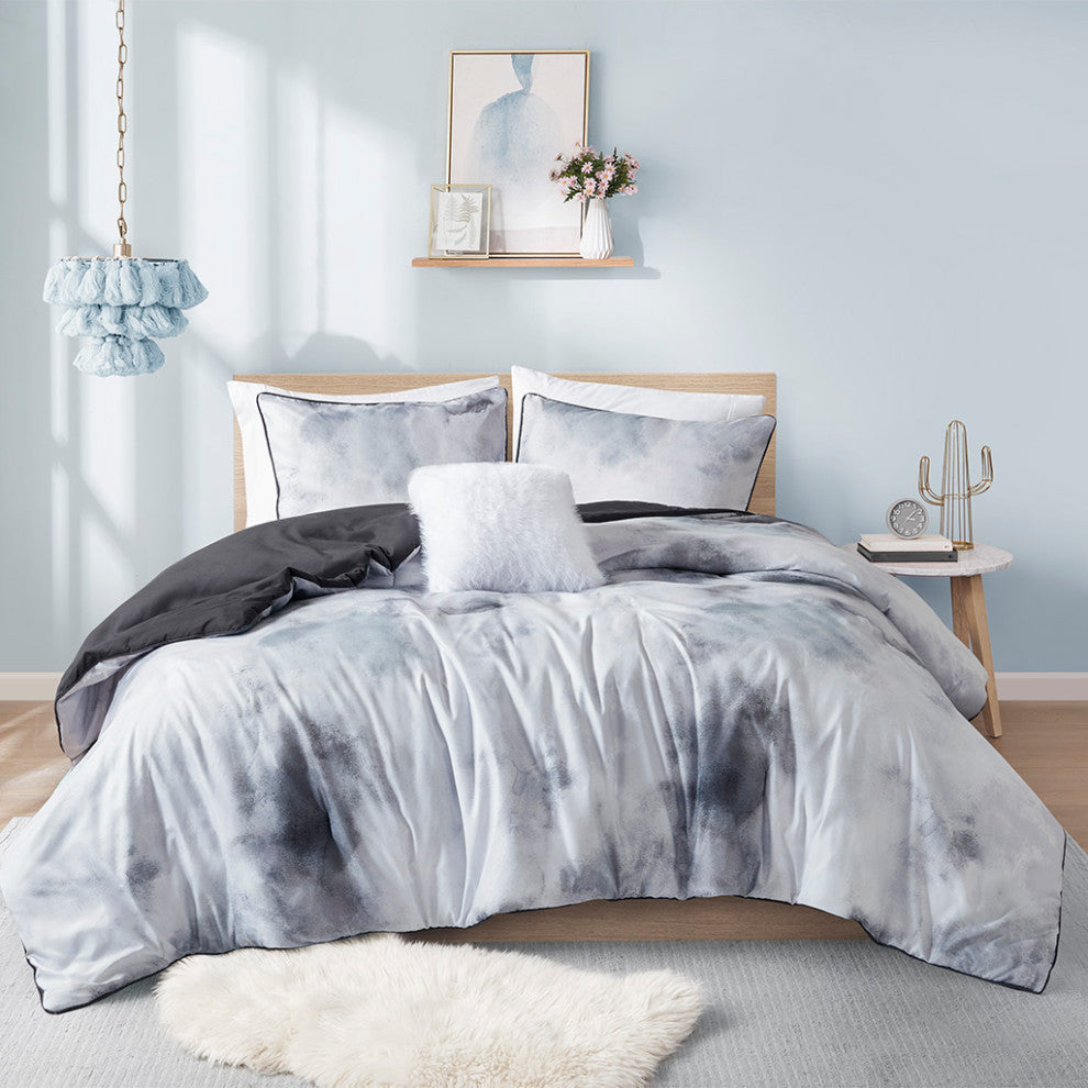 Intelligent Design Watercolor Tie Dye Printed Duvet Cover Set