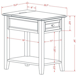 Night Stand, 1 Wood Drawer, Stable, Sturdy Constructed Distressed Jacobean