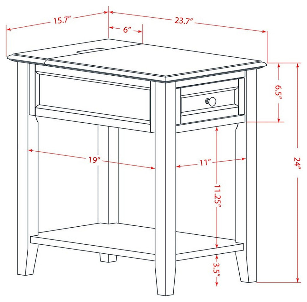 Night Stand, 1 Wood Drawer, Stable, Sturdy Constructed Distressed Jacobean