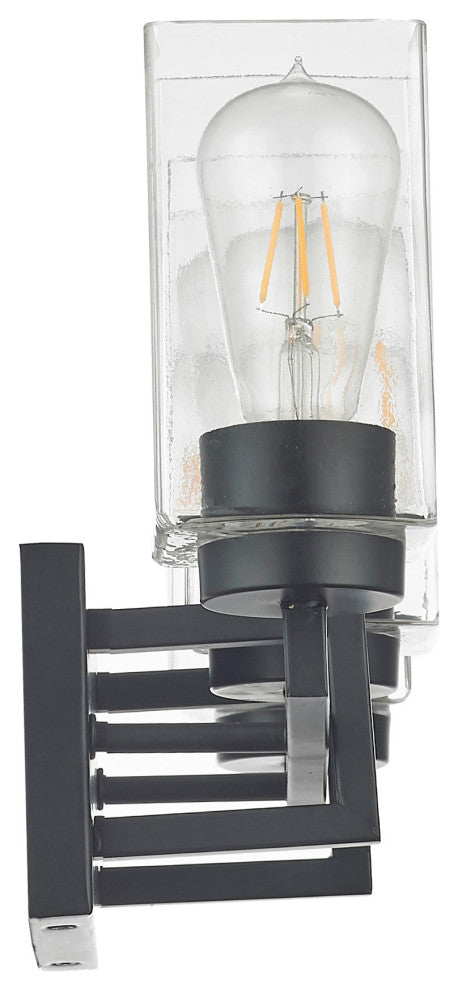 3 Light Geometric Vanity Light in Matte Black