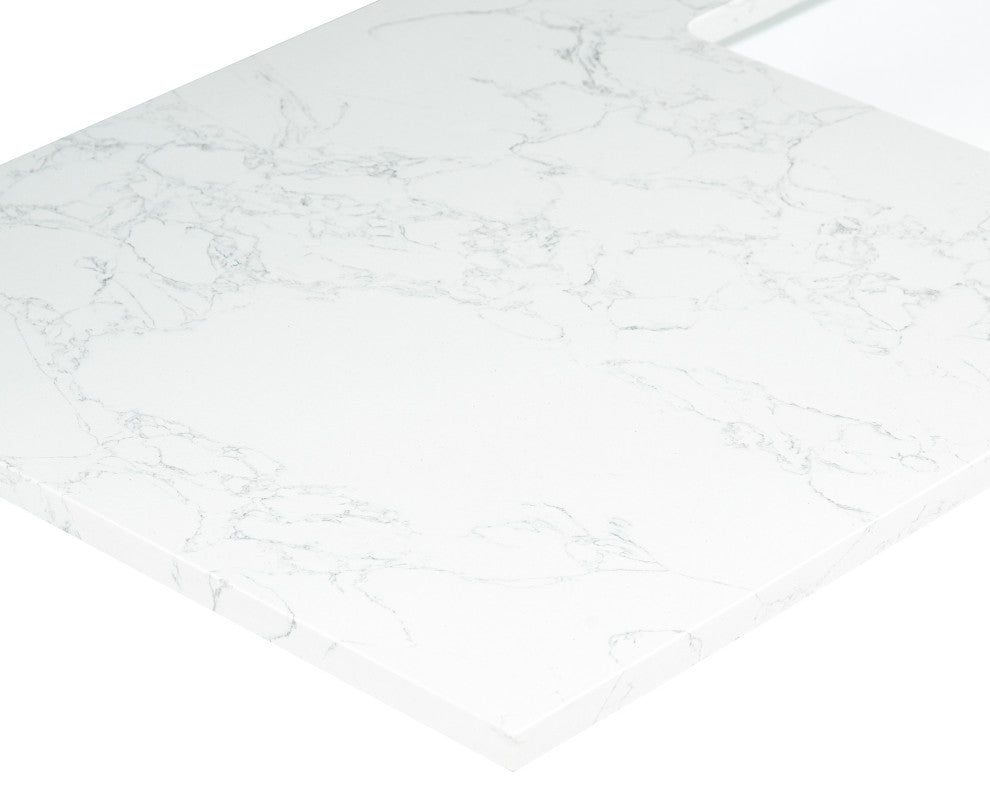 Engineered Stone Vanity Top in Grain White, 43", Single Sink