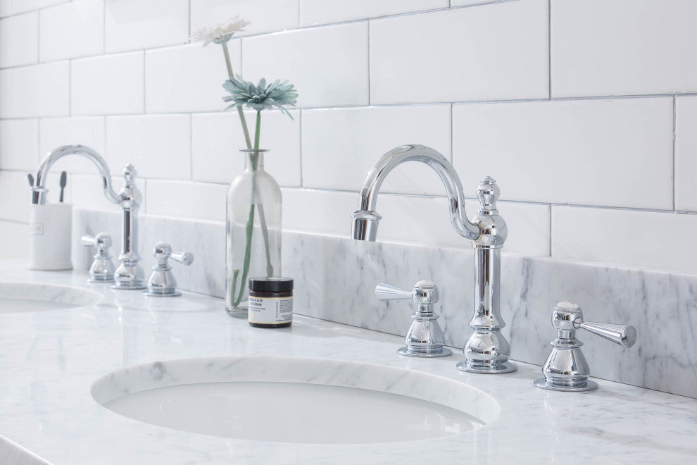 Embassy 72" Double Wash Stand, P-Trap, Countertop With Basin, Faucet, Mirror