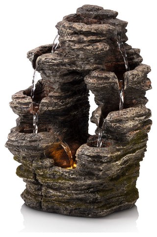 Alpine Stone Look Oval Shaped Fountain, 14" Tall