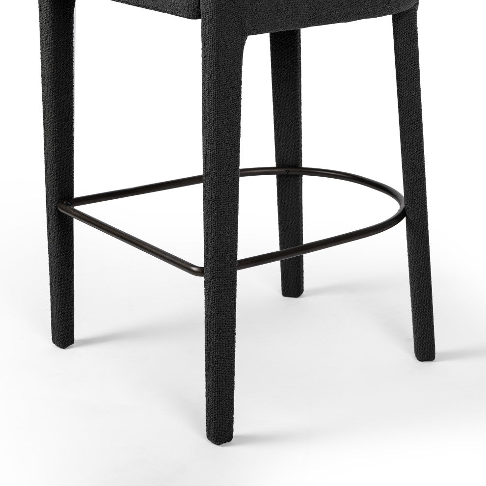 Hawkins Stool-Fiqa Boucle Charcoal-Bar