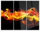 "Vibrant Yellow Red Waves" Digital Metal Wall Art, 3 Panels, 36"x28"