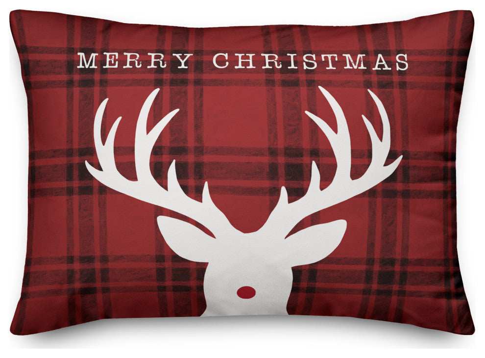 Merry Christmas Deer 14x20 Spun Poly Pillow