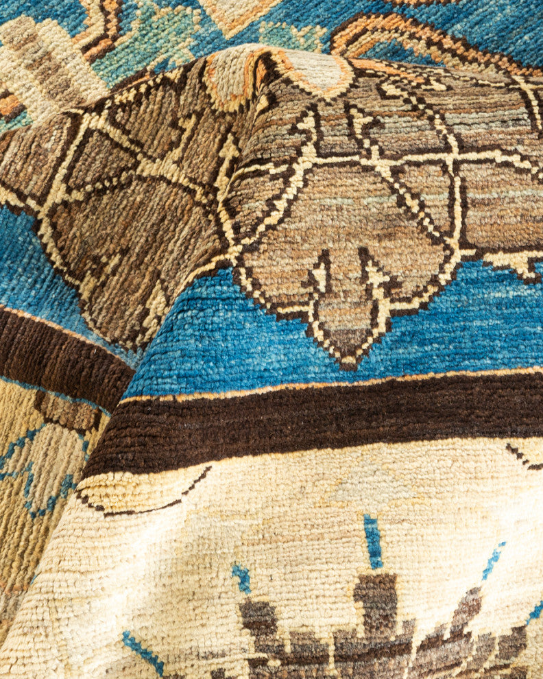 Eclectic, One-of-a-Kind Hand-Knotted Area Rug Brown, 6' 3" x 17' 10"