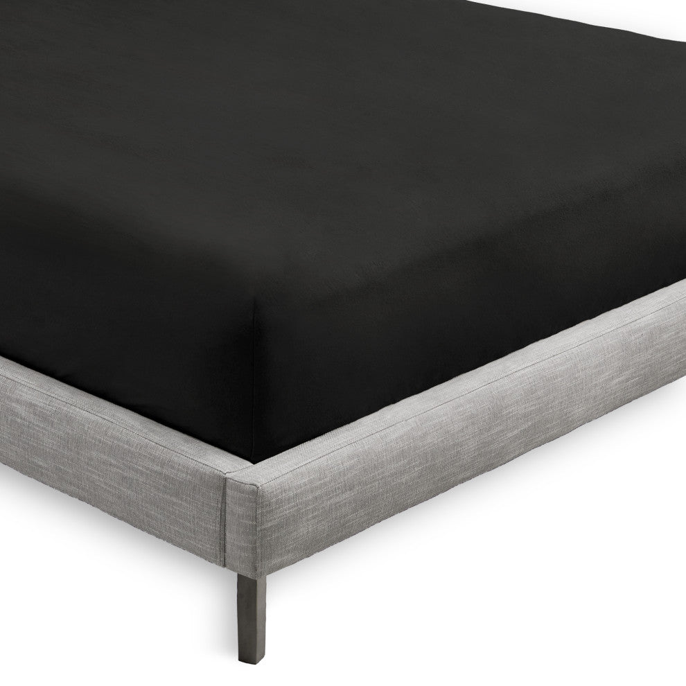 Bare Home Microfiber Fitted Sheets - Set of 2, Black, Queen