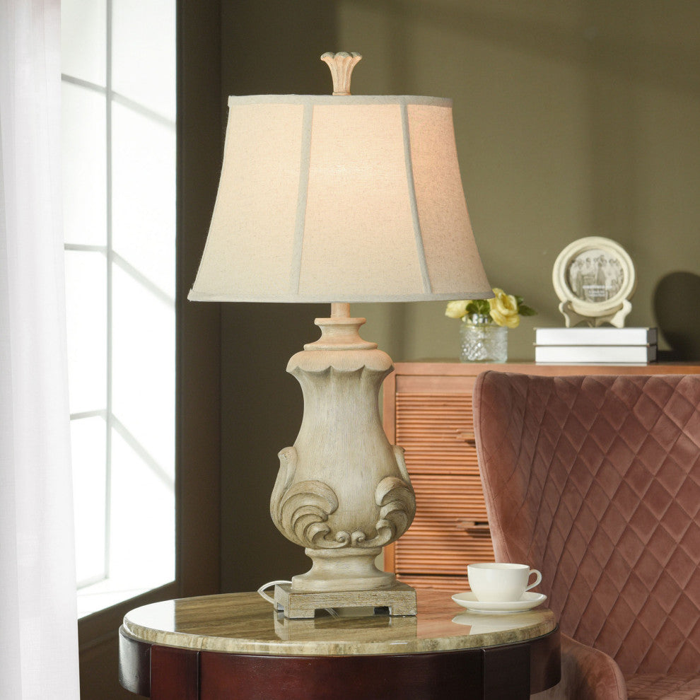 Chrysta Cream | Traditional Resin Base Table Lamp