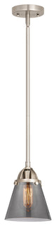 Small Cone Mini Pendant, Brushed Satin Nickel, Plated Smoke, Plated Smoke