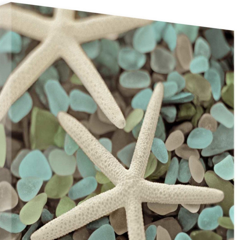 20" Starfish and Seaglass Giclee Wrap Canvas Wall Art