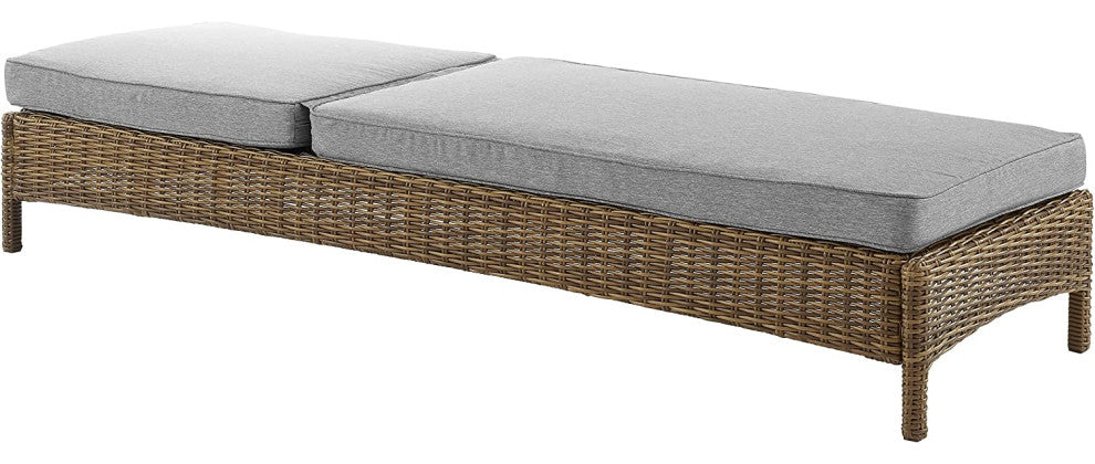 Bradenton Outdoor Wicker Chaise Lounge, Gray