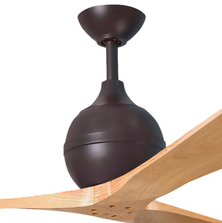 Irene-3 Paddle Fan, Textured Bronze, 52", Light Maple Blades