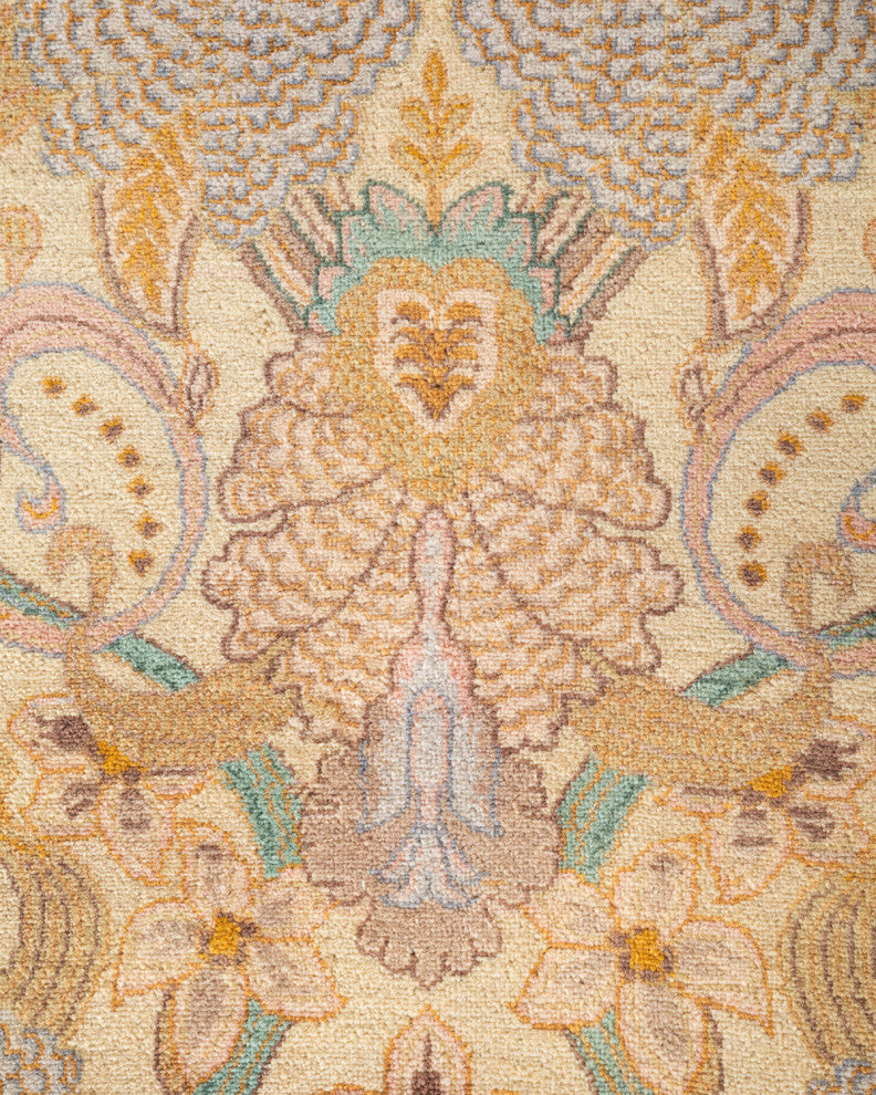 Falam One-of-a-Kind Hand-Knotted Area Rug Ivory, 9'0"x12'4"