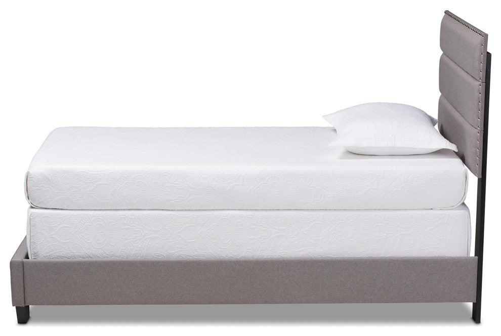 Hockley Gray Fabric Twin Size Bed