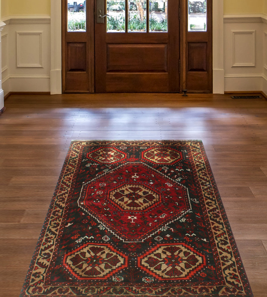 Fine Vintage Distressed Nevin Red Rug