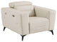 Arezzo Genuine Italian Leather Modern Chair, Beige
