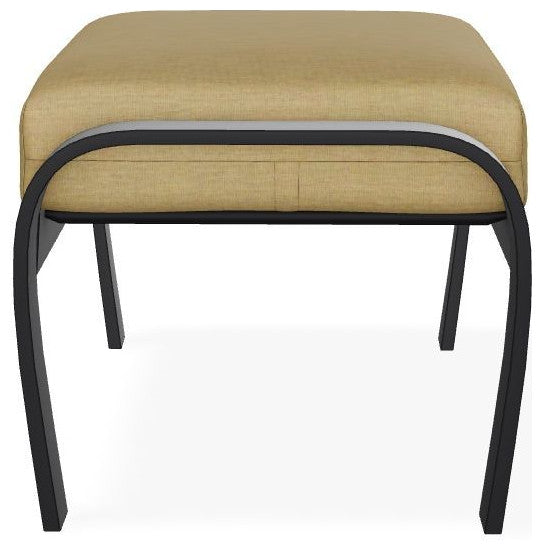 Belle Isle Cushion Outdoor Ottoman, Stucco/Black