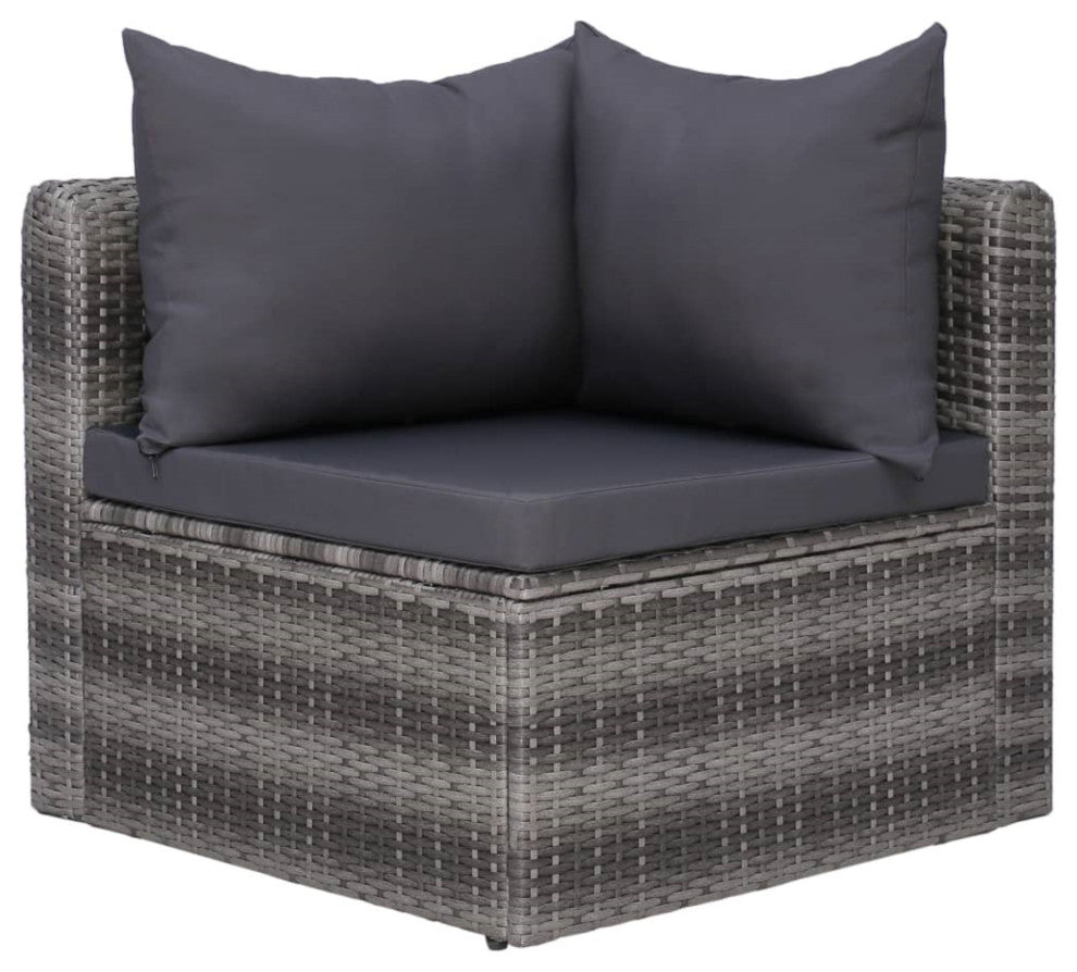 Vidaxl 9 Piece Garden Lounge Set With Cushions Poly Rattan Gray
