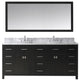 Virtu Caroline Parkway 72" Double Bathroom Vanity, Espresso With Faucet, Mirror