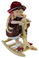 17.5" Porcelain "Jamie" on Wooden Rocking Horse Collectible Christmas Doll
