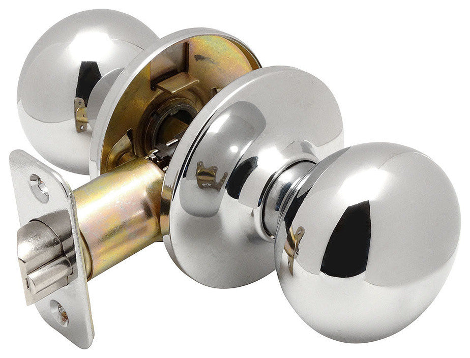 Bedford Series Polished Chrome Door Knobs, Passage Knob