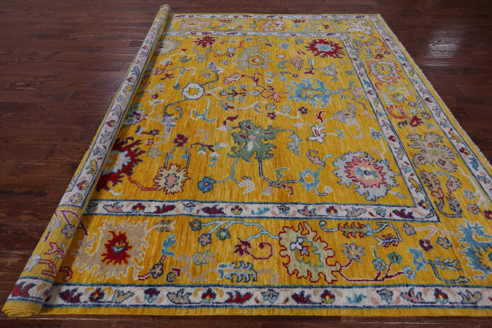 9' Square Turkish Oushak Handmade Wool Rug - Q13275