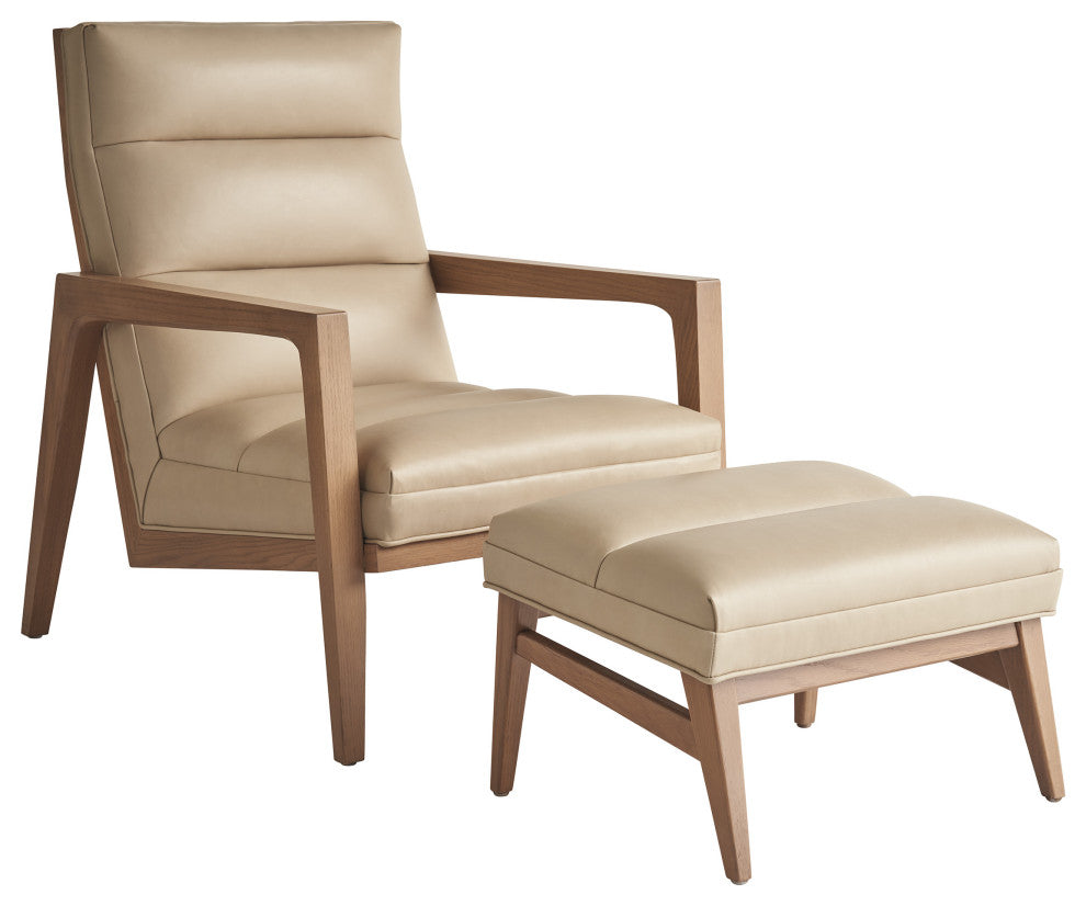 Hayley Leather Ottoman