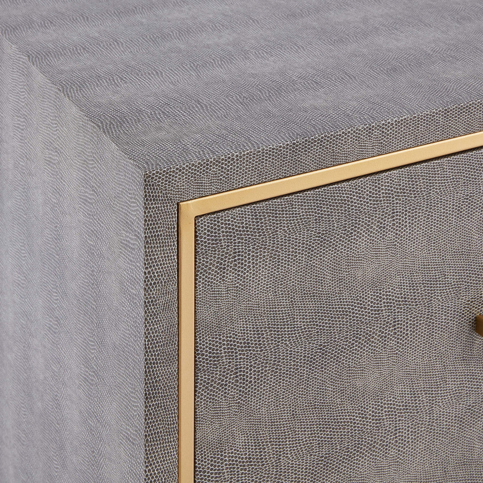 Edinburgh 2-Drawer Faux Shagreen End Table