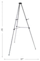 Lightweight Aluminum Telescoping Display Easel, Silver
