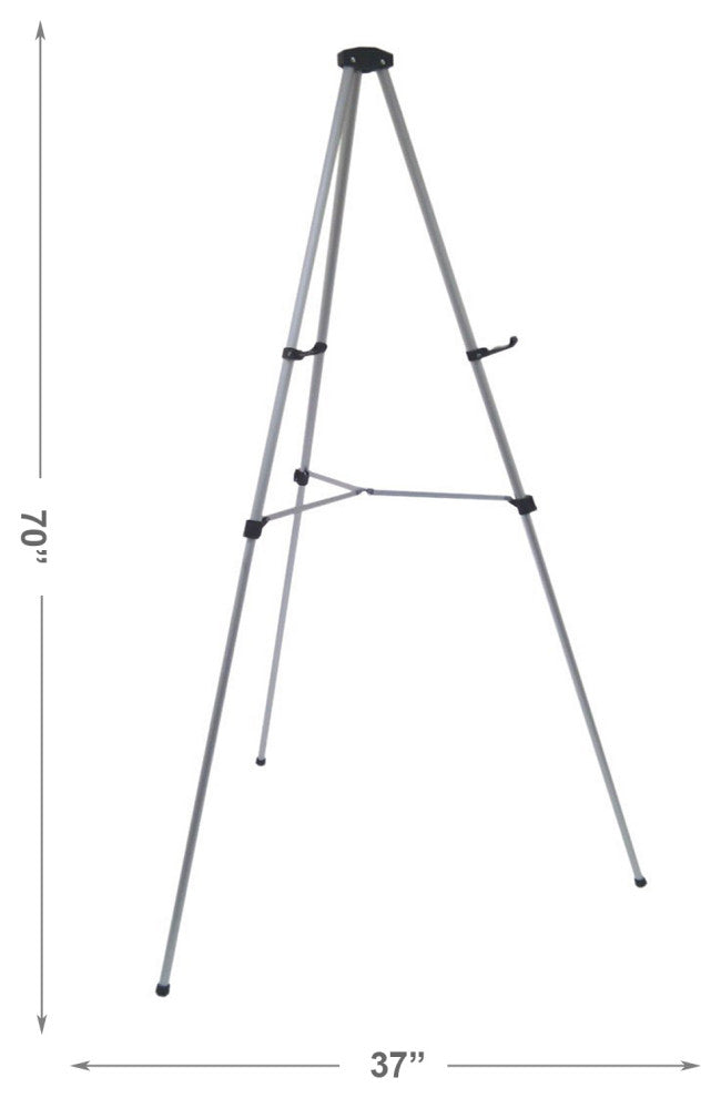 Lightweight Aluminum Telescoping Display Easel, Silver