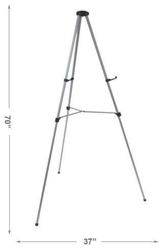 Lightweight Aluminum Telescoping Display Easel, Silver