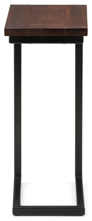 Skyler C Side Table With Marble Top, Dark Cognac Brown