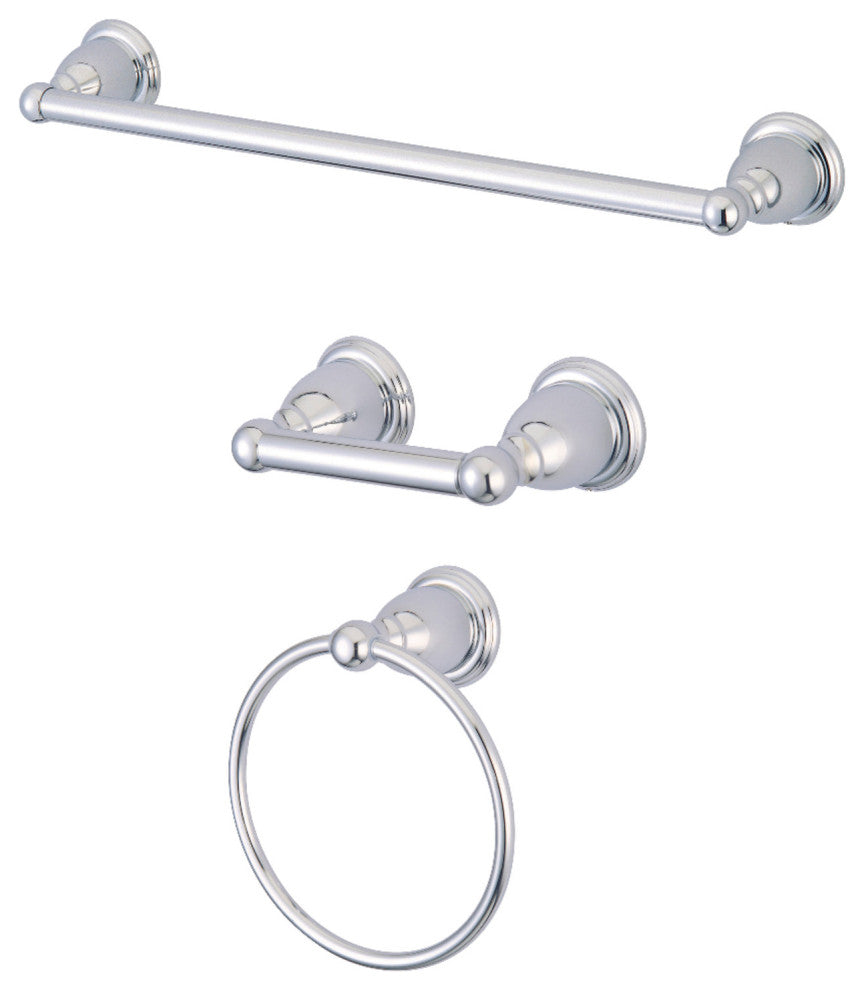 Kingston Brass 3-Piece Bathroom Accessory Set, Polished Chrome