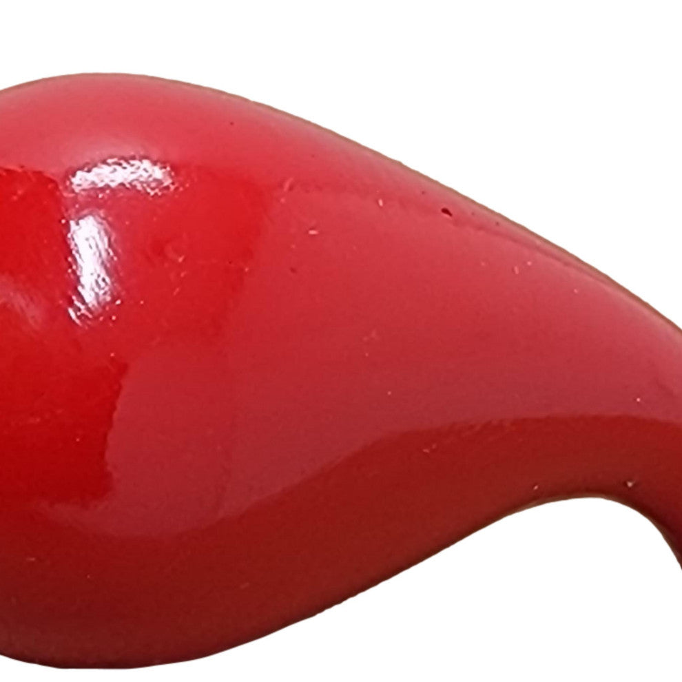Gloss Bubble 2 in Round Wall Hook Floating Organic Shape Ball Modern, Red, Angled