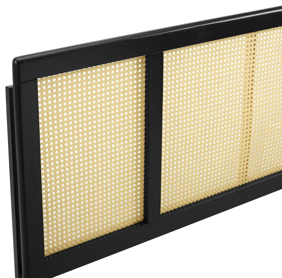 Delmare Cane Queen Headboard Black