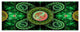 Green Psychedelic Relaxing Art, Abstract Canvas Art Print, 70"x28", 6 Panels