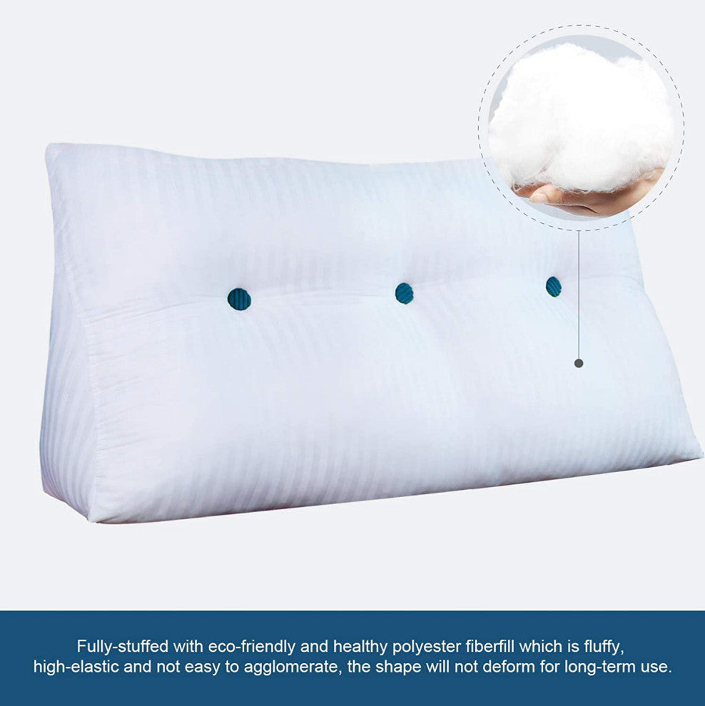 Wedge Pillow, Headboard Cushion, Reading Pillow, Dark Blue, 54x20x8